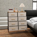 HOMCOM 8 Drawer Fabric Chest of Drawers w/ Wooden Top for Hallway