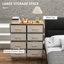 HOMCOM 8 Drawer Fabric Chest of Drawers w/ Wooden Top for Hallway