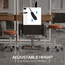 Vinsetto Round PU Leather Salon Beautician Stool Adjustable Height - Grey/Brown