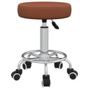 Vinsetto Round PU Leather Salon Beautician Stool Adjustable Height - Grey/Brown