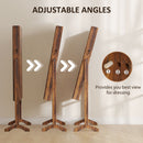 HOMCOM Mirrored Jewellery Cabinet W/ LED Light Lockable Jewellery Rustic Brown