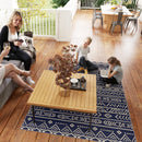 Outsunny 1.8 x 2.7m Reversible Outdoor RV Rug, Geometric, Blue and White