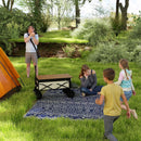 Outsunny 1.8 x 2.7m Reversible Outdoor RV Rug, Geometric, Blue and White