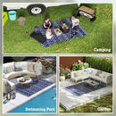 Outsunny 1.8 x 2.7m Reversible Outdoor RV Rug, Geometric, Blue and White