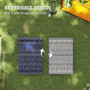 Outsunny 1.8 x 2.7m Reversible Outdoor RV Rug, Geometric, Blue and White