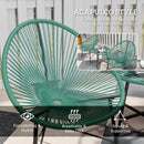 Outsunny Rattan Bistro Set With Acapulco Chairs And Glass Table, Green