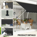 Outsunny 3 x 1.5 m Retractable patio  Awning Floor-to-ceiling shade, Black