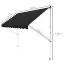 Outsunny 3 x 1.5 m Retractable patio  Awning Floor-to-ceiling shade, Black