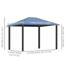 Outsunny Hardtop Gazebo 3.6m x 3m - Brown