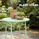 Outsunny Metal Garden Side Table, 48 Cm Round Outdoor Table, Green