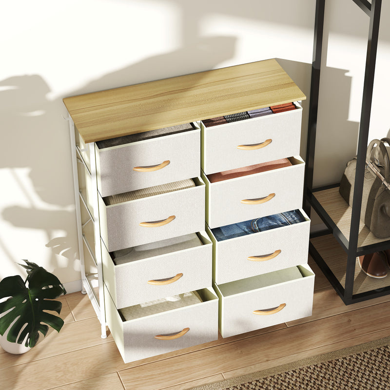 HOMCOM Fabric Chest of Drawers, Dresser for Bedroom,