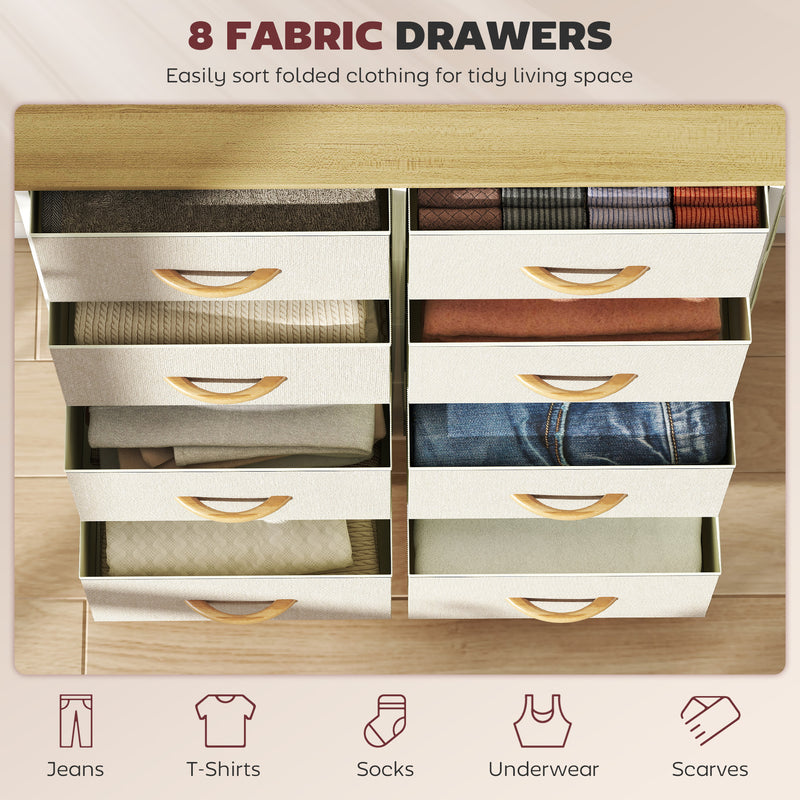 HOMCOM Fabric Chest of Drawers, Dresser for Bedroom,