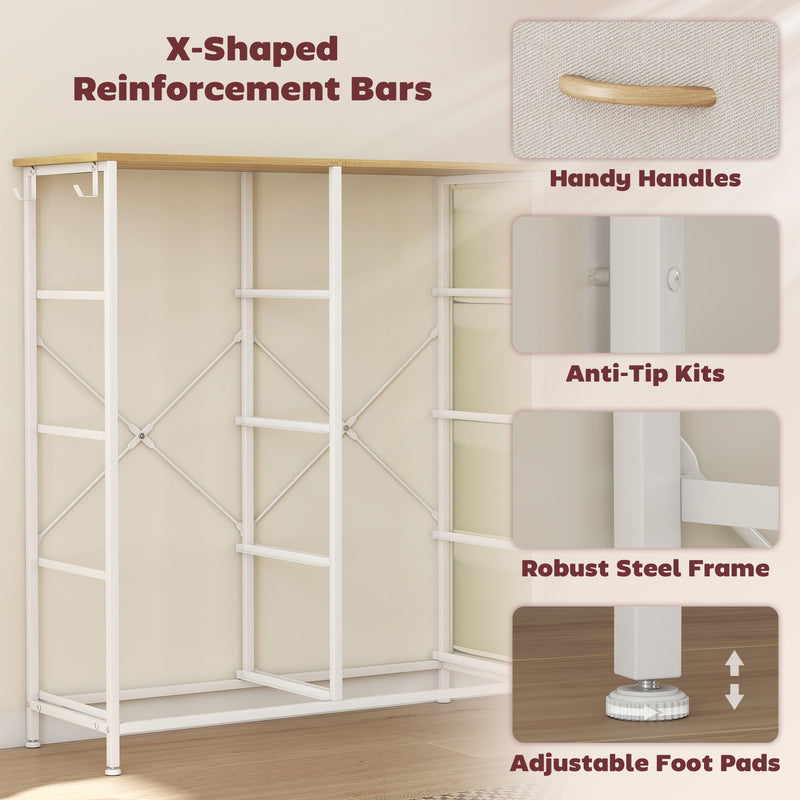 HOMCOM Fabric Chest of Drawers, Dresser for Bedroom,