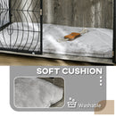 PawHut Dog Crate Furniture End Table w/ Cushion