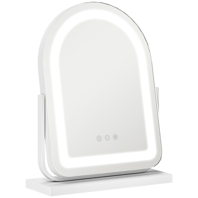 HOMCOM Vanity Mirror with Lights, 3 Colour, 360° Rotation, Touch Screen
