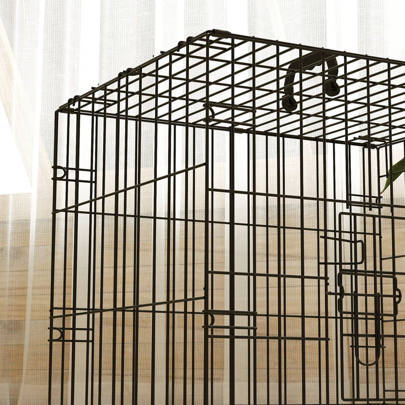 PawHut Dog Crate with 2 Doors, Tray, Soft Cushion