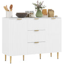 HOMCOM Sideboard Buffet Cabinet W/ 3 Drawers And Adjustable Shelves, White