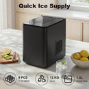 HOMCOM Countertop Ice Maker Machine Compact Ice Cube Maker With Scoop Black