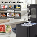 HOMCOM Countertop Ice Maker Machine Compact Ice Cube Maker With Scoop Black