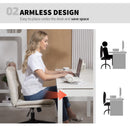HOMCOM Criss Cross Chair with Wheels, Armless Wide Office Chair, Beige