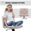 HOMCOM Criss Cross Chair with Wheels, Armless Wide Office Chair, Beige