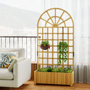 Outsunny Wooden Raised Planter with Lattice Trellis for Climbing Plants