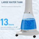 HOMCOM Spray Misting Fan, Pedestal Fan With Oscillation, Tilt, Wheels