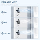 HOMCOM Spray Misting Fan, Pedestal Fan With Oscillation, Tilt, Wheels