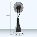 HOMCOM Spray Misting Fan, Pedestal Fan With Oscillation, Tilt, Wheels