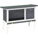 PawHut Rabbit Hutch, Guinea Pig Hutch Outdoor Cage W/ Asphalt Roof, Green