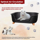 77cm x 58cm Black Plastic Raised Pet Basket with Legs