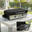 Outsunny 2 Burner Grill Griddle, Tabletop Gas BBQ With Grease Cup, Black