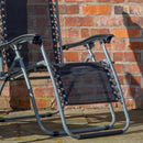 Set of 2 Multi Position Zero Gravity Relaxer Chair Sun Lounger in Black & Silver