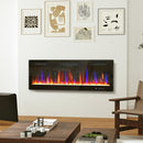 HOMCOM 50" Wall Electric Fireplace, Slim Electric Fire, 1800W, Black