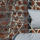 Samuel Alexander Hanging Garden Rattan Egg Chair with Steel Frame and Waterproof Cover in Cool Grey