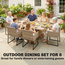 Outsunny Rattan Garden Furniture Set, Rattan Table And Chairs With Cushions