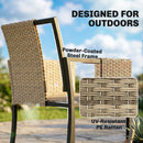 Outsunny Rattan Garden Furniture Set, Rattan Table And Chairs With Cushions