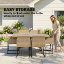 Outsunny Rattan Garden Furniture Set, Rattan Table And Chairs With Cushions