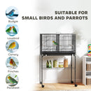 PawHut Bird Cage with Divider, 4 Wooden Perches Slide Out Tray