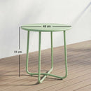 Outsunny Metal Garden Side Table, 48 Cm Round Outdoor Table, Green