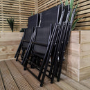 Outdoor 6 Person Rectangular Glass Top Garden Dining Table Chairs Set