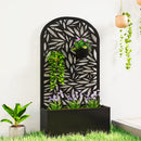 Outsunny Metal Raised Garden Bed with Trellis, Outdoor Elevated Planter Box