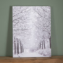 40 x 30cm Battery Operated Light up Fibre Optic Winter Avenue Christmas Wall Canvas