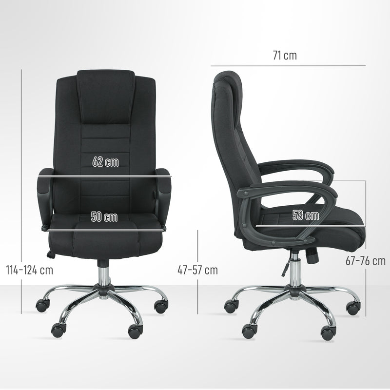 Vinsetto Office Chair for Desk, with Height Adjustable, Wheels, Black