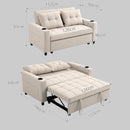 HOMCOM 2 Seater Pull Out Sofa Bed with Pockets for Living Room