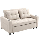 HOMCOM 2 Seater Pull Out Sofa Bed with Pockets for Living Room