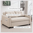 HOMCOM 2 Seater Pull Out Sofa Bed with Pockets for Living Room