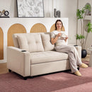 HOMCOM 2 Seater Pull Out Sofa Bed with Pockets for Living Room