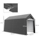 Outsunny 3 x 3(m) Portable Shed, Waterproof and Heavy Duty Dark Grey