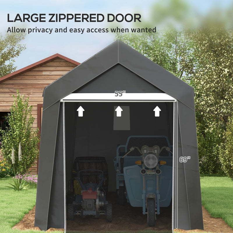 Outsunny 3 x 3(m) Portable Shed, Waterproof and Heavy Duty Dark Grey